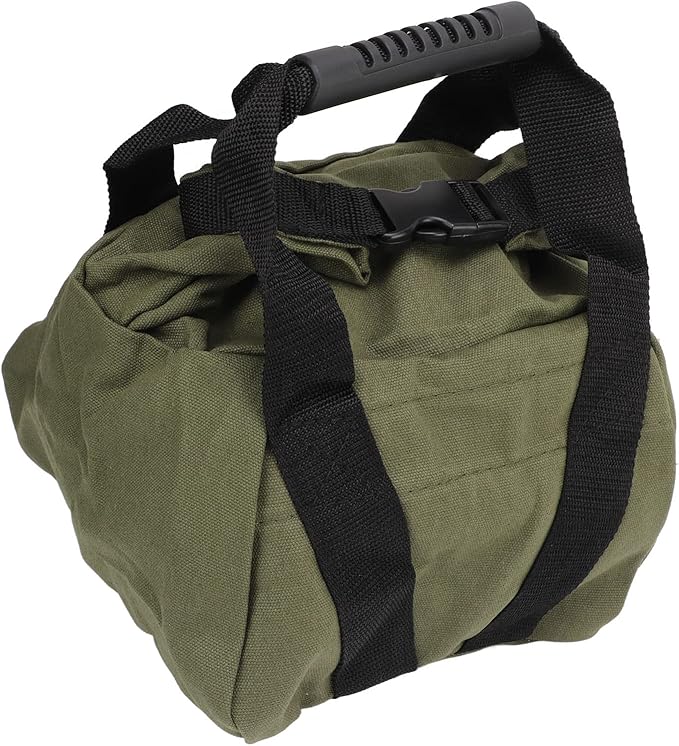 Fitness Workout Sandbag with Handles, Empty Weightlifting Training Sandbag, Durable 16oz Canvas Power Bag for Home Gym Yoga Travel, Ergonomic Grip for Squats Presses