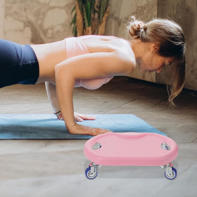 Quiet Fitness Abdominal Training Disc with Comfortable Handle Core Sliders for Home Gym Rolling Workout Equipment for All Levels Pink Silent Design