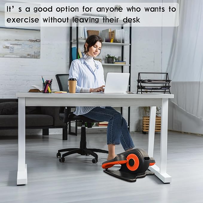Under Desk Elliptical Machine,Leg Exerciser While Sitting for Seniors,Quiet & Portable Leg Exerciser While Sitting with Remote Control