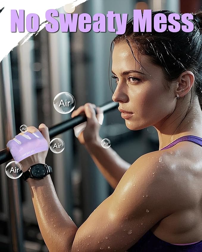 RIGWARL Weight Lifting Workout Gloves Men Women, Breathable Barehand Gym Gloves for Weightlifting Rowing Exercise Training Fitness Crossfit WODs