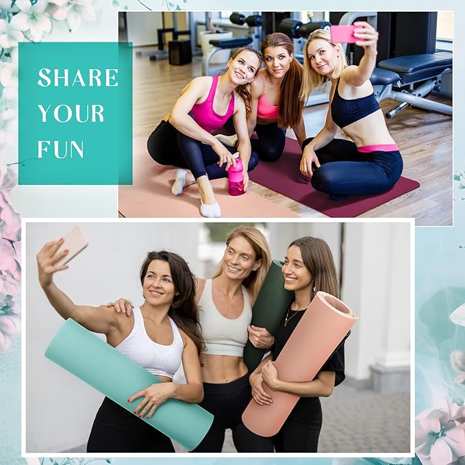 Timgle 12 Pack Yoga Mat Bulk, 4mm Thick Extra Long Sports Mat Anti Slip Tear Resistant Yoga Exercise Set for Fitness Stretching Home Workout Gym and Studio