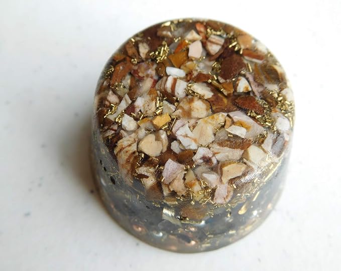 Zebra Jasper Orgone Generator Energy Accumulator 7.83Hz/432Hz/528Hz/Advance Harmonics Many Beautiful Ingredients!! (Zebra Jasper)