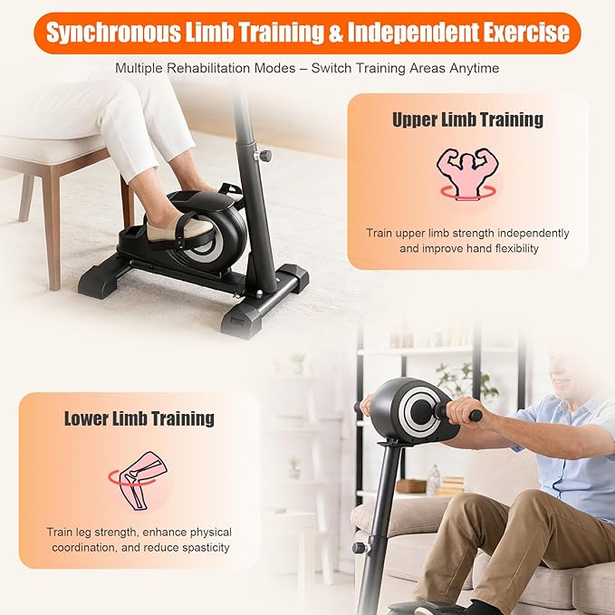 Electric Rehabilitation Exercise Bike, arm and Leg Motorized Pedal Exerciser and Rehabilitation Trainer, Suitable for Knee, Foot, and arm Rehabilitation.