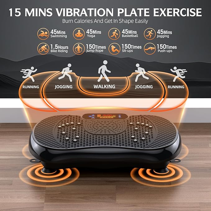 Vibration Plate Exercise Machine, Lymphatic Drainage Machine for Weight Loss, Shake Vibrating Plate Full Body Workout Fitness Platform, Vibration Board For Shaping Wellness,Home Sport Gym-330lbs