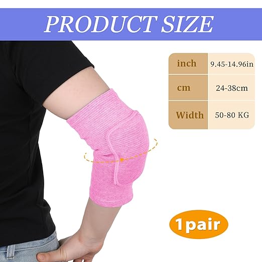 Compression Elbow Pads Arm Brace,Support Fitness Arm Protector Badminton Basketball Breathable Sleeve Wrap Soft Support Cushion for Men and Women(Pink)