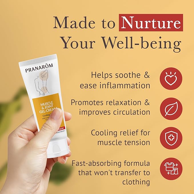 Pranarom - Aromalgesic Muscle & Joint Gel-Cream 100ml - Relaxing with Body Massage Oil - Fast-Absorbing, Non-Greasy - Organic
