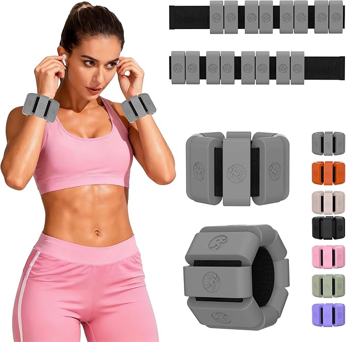 Adjustable Wrist Weights for Women Men, Leg Weights for Women 0.75lb-1lb-1.3lb Each for Walking, Yoga, Dance, Barre, Gym