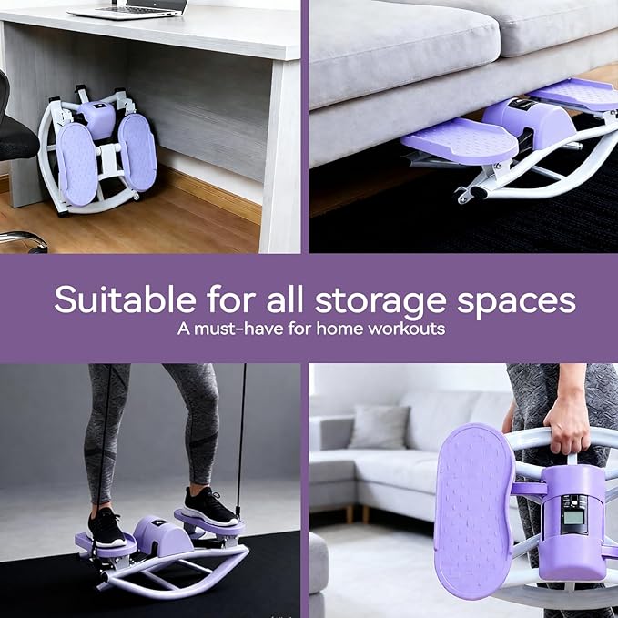 Rock Stepper Side to Side – Lateral Stepper & Glute Trainer with Resistance Bands, Low Impact Side to Side Stepper for Home Exercise, Quiet Step Rocker Machine No Assembly 250LBS