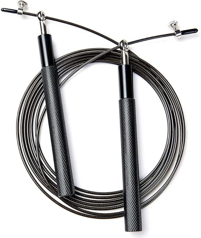 Speed Skipping Rope Adjustable Jumping Rope with Aluminium Alloy Handle and Ball Bearing Tangle-Free Exercise Rope for Home Exercise & Slim Body , Cross Fit Training, Fitness, Exercis Ideal for Aerobic Exercise