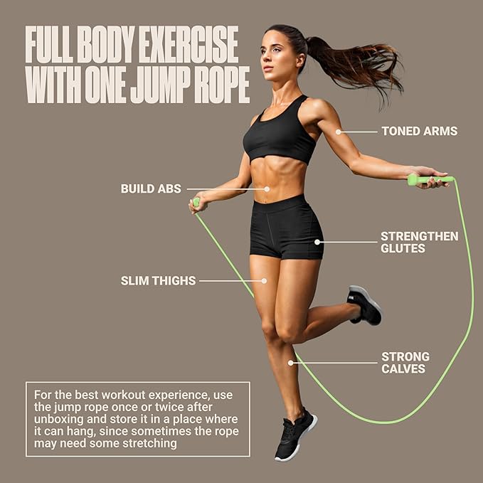 SPORTBIT Adjustable Jump Rope for Fitness and Exercise – Skipping Rope for Cardio, Boxing, and Weight Loss – Speed Rope perfect for Men & Women