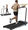 WELLFIT Incline Walking Pads with Handle Bar for Home Office Apartment, Small Under Desk Treadmills with Hiking Climbing Mode for Efficient Fat-Burn, Works for APPs/Mute Remote, 320 LBS Capacity