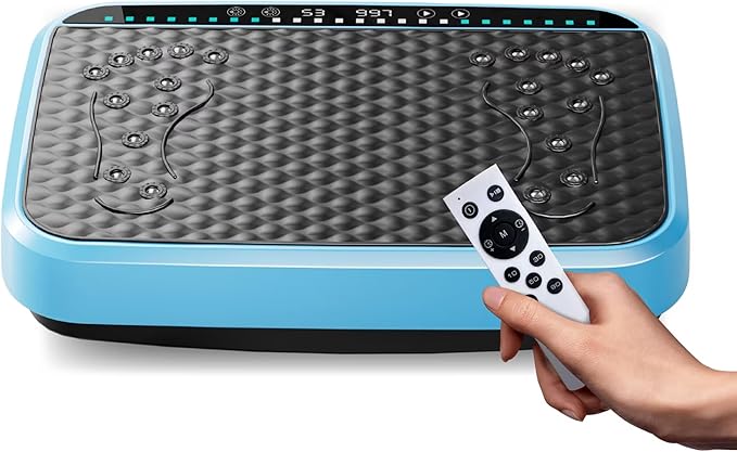 Vibration Plate Machine with Resistance Bands and Remote Control 125 Speed Levels 450LB Capacity Whole Body Oscillating Platform for Home Use