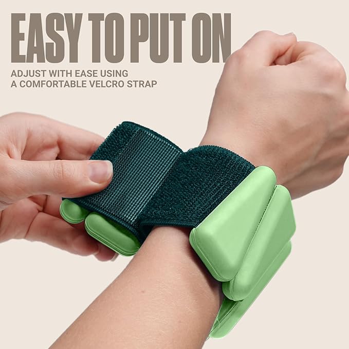 SPORTBIT Wrist and Ankle Weights for Women - Set of 2 (1lb Each) Wearable Ankle & Wrist Weights - Leg & Arm Bands, Silicone Weighted Bracelets for Workout, Walking, Running, Yoga, Pilates