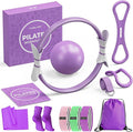 Pilates Ring Set for Women, Home Workout Pilates Equipment with Resistance Bands, 14'' Magic Circle, Mini Ball, Pilates Starter Kit for Strength, Toning and Flexibility