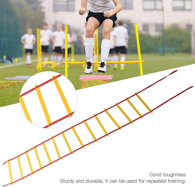 7M 14 Rung Agility Speed Training Ladder, Football Soccer Fitness Ladder, High - Density Braided Agility Ladder with Storage Bag for Athletes and Coaches