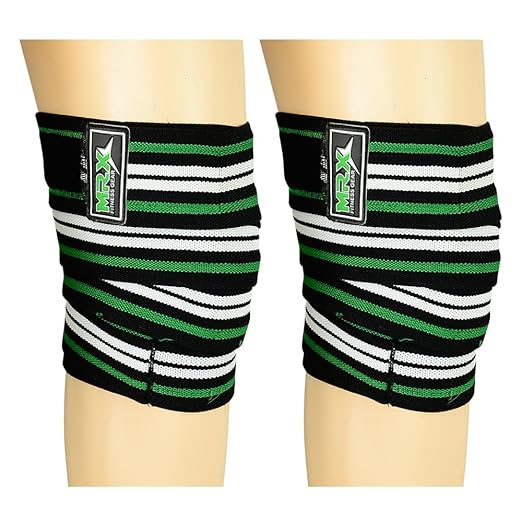 New Weightlifting Knee Wraps for Gym Fitness Training Support Bandages Knee Straps for Squats (Black/Green/White)