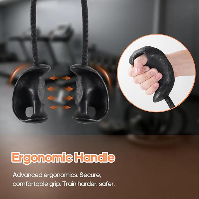 Tricep Rope Pull Down Attachment with Ergonomic Handles,Triceps Rope for Cable Machine Pulley System,Home Gym Accessories