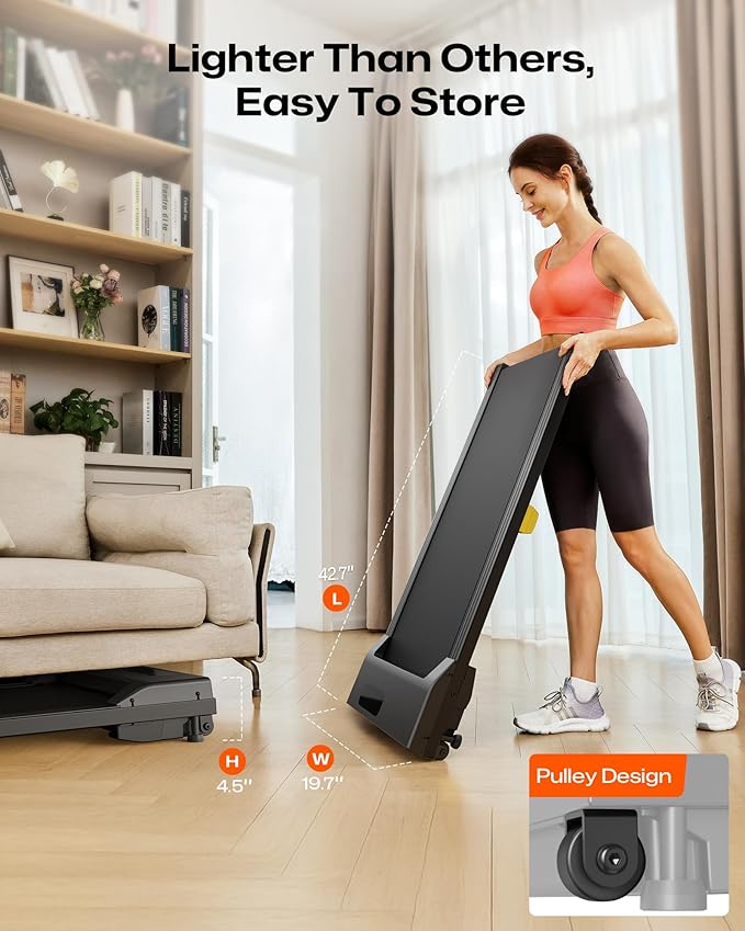 Walking Pad with 9% Incline, Compact Under Desk Treadmill for Home, 2.5HP Powerful 3 in 1 Portable Treadmill with Remote Control, Walking Pad for Home and Office