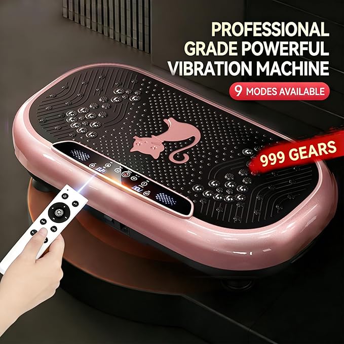 Vibration Plate Exercise Machine for Lymphatic Drainage,Weight Loss,600 Lbs Capacity,Whole Body Sonic Vibration Plate with Magnet Fitness Workout for Men Women Elderly