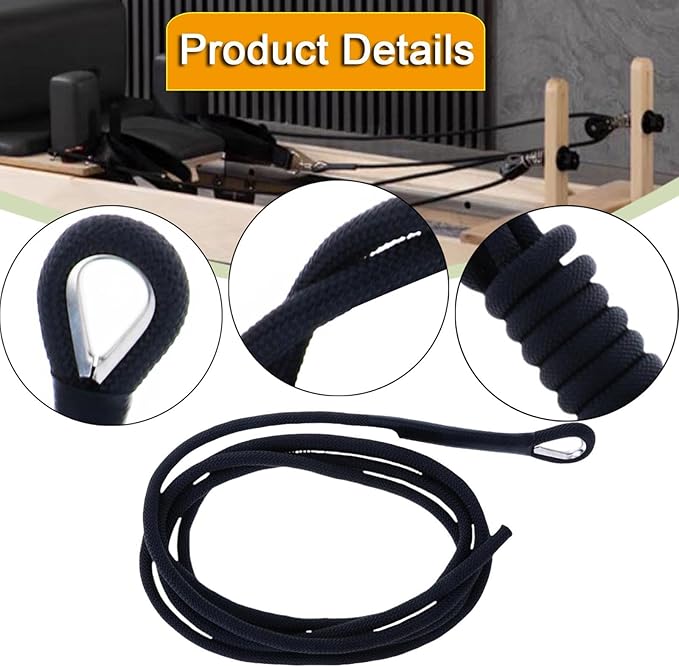 Pilates Reformer Pull Rope 278cm Pilates Core Bed Professional Parts Replacement Strap for Exercise Equipment,
