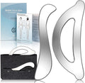 Rena Chris Muscle Scraper Tool Set - Stainless Steel Gua Sha for Physical Therapy & Deep Tissue Massage, Body Gua Sha Tools with Travel Pouch (2-Piece Kit)