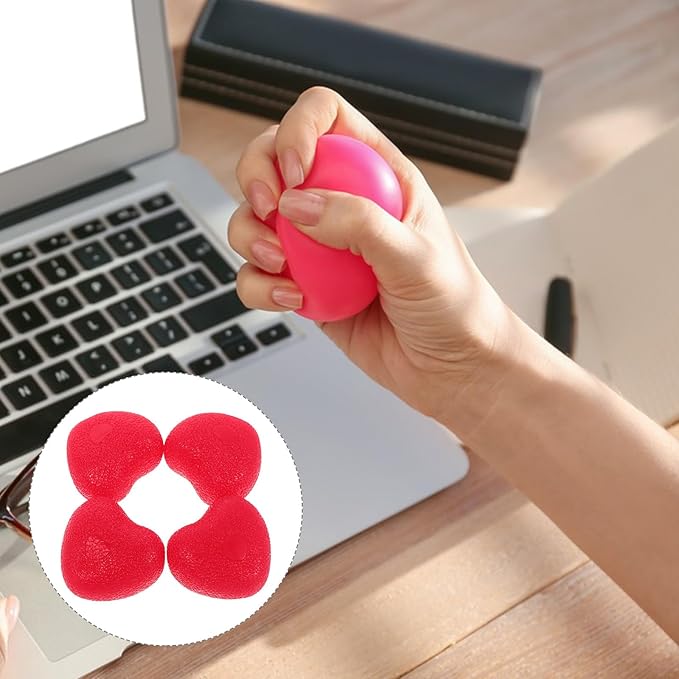 Yardwe 4pcs Heart-shaped Hand Gripper Balls Hand Strength Training Device Finger Exercising Squeeze Balls for Therapy Wrist Forearm Strengthener Stress Relief