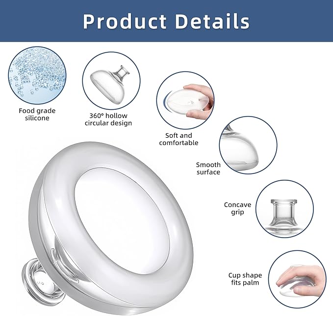 Fanwer Palm Chest Percussion Cup - Chest Physical Therapy Aids(CPT), Mucus Removal Device, Helps to Break up Mucus by Percussion and Postural Drainage, Professional Palm Sputum Remover