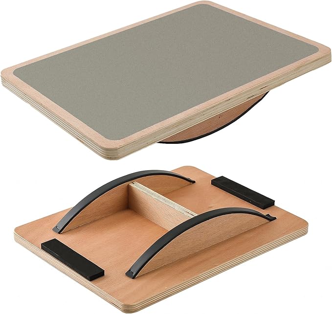 Juoe Balance Board Wobble Board for Adults and Kids - Anti-Slip 350LBS Balance Board for Physical Therapy,Balance Training,Posture Correction,Standing Desk Core Strength Wooden Balance Rocker Board