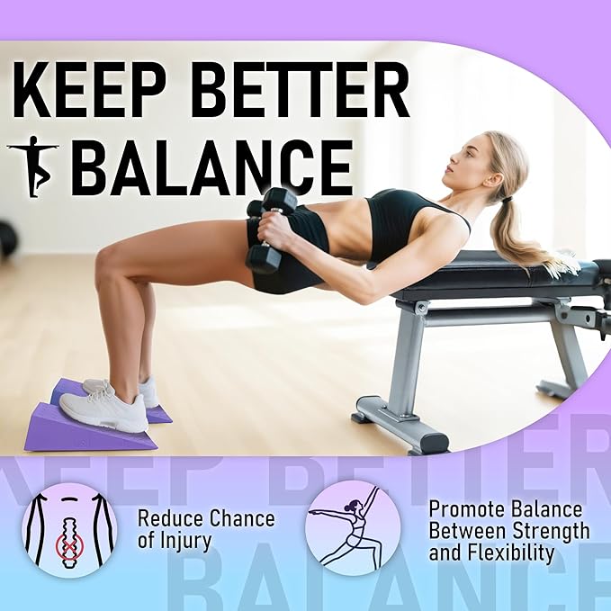 Squat Wedge Block with Guide for Heel Elevated Squat Weightlifting Slant Board for Squats with Carry Bag to Improve Mobility Balance and Strength Performance