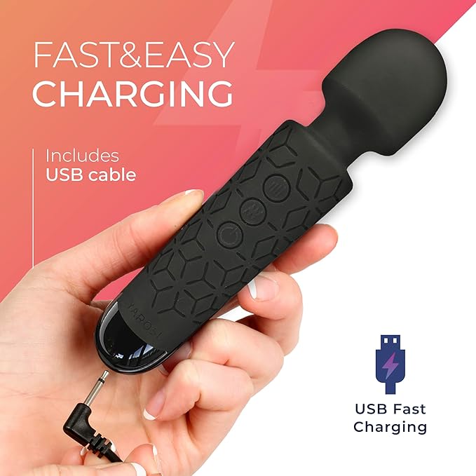 Yarosi Micro Personal Massage Wand Smallest Strongest Handheld Cordless Massager, Strong Powerful Compact Perfect For Travel, Magic Stress Away, All Body Back Legs Hand Pains Sports Recovery