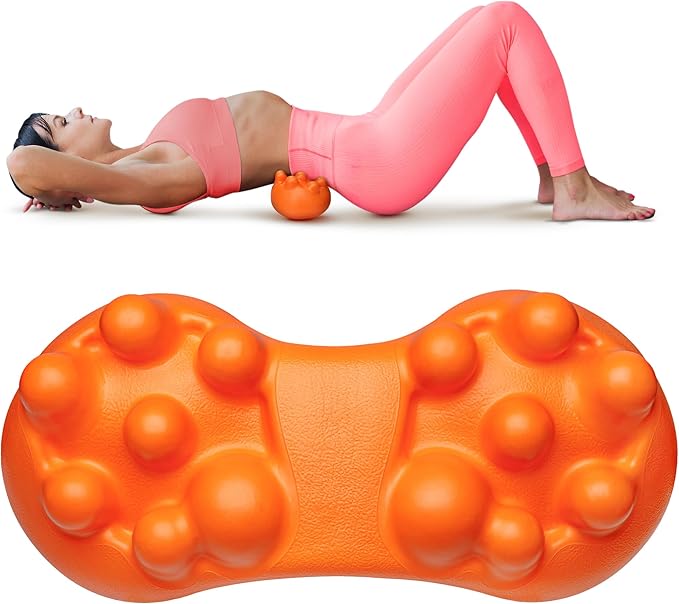EcoEarth Hip Massager for Psoas Release (Extra Firm) - 14 Massage Nodes for Sciatica & Piriformis Syndrome Pain Relief - Trigger Point Deep Tissue Massage Tool for Hip & Lower Back Pain