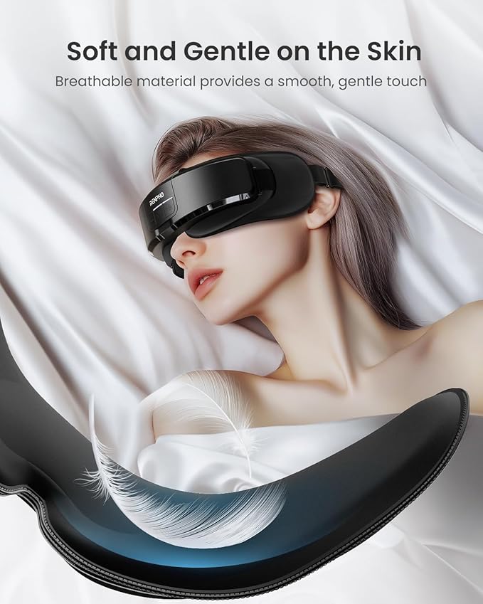 RENPHO Eyeris Shift Eye Massager for Migraines, Heated Eye Massager & Sleep Mask for Relaxation, Birthday Gifts for Women/Men/Mom/Dad, Music Temple Fack Mask Massager, Improve Sleep