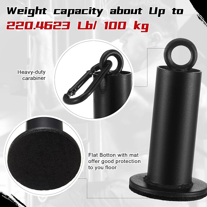 Lasnten 2 Set Weight Loading Pin with Clip Heavy Duty Attachment Fit 2 Inch Weight Plate for LAT Cable Pulley System Gym (Classical,1.9'' D X 4.7'' H)