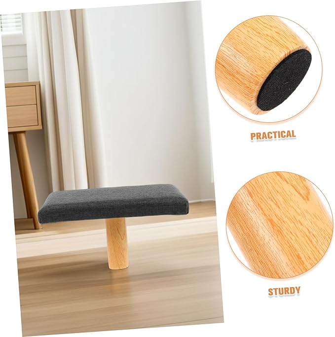 Mobestech Meditation Kneeling Bench Cushion Yoga Seat for Comfortable Seiza Position Grey Stool for Meditation Prayer and Balance Exercises