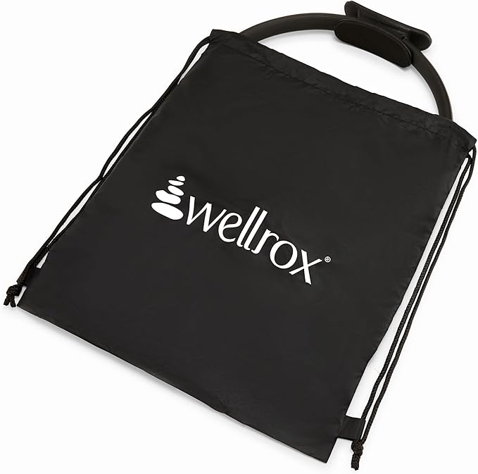 Wellrox Pilates Ring and Carrying Bag- Lightweight Magic Circle Yoga Ring- Core, Thigh and Arm Exerciser for Yoga, Pilates, Strength Training (15 inches)