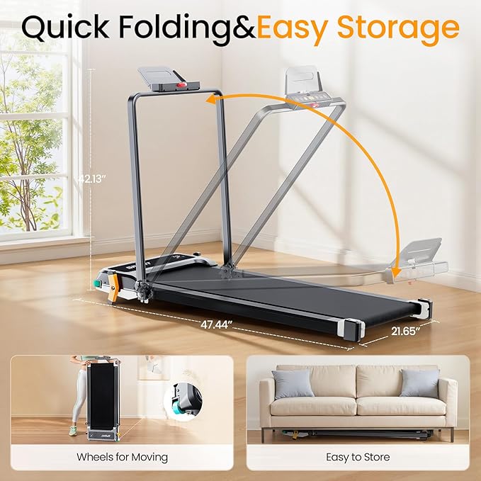 AKLUER Walking Pad with Incline - Dual-Sided 2 in 1 Under Desk Treadmill with Shiatsu Foot Massager, 330LBs Walking Pad Treadmills for Home and Office, LED Display and Remote Control