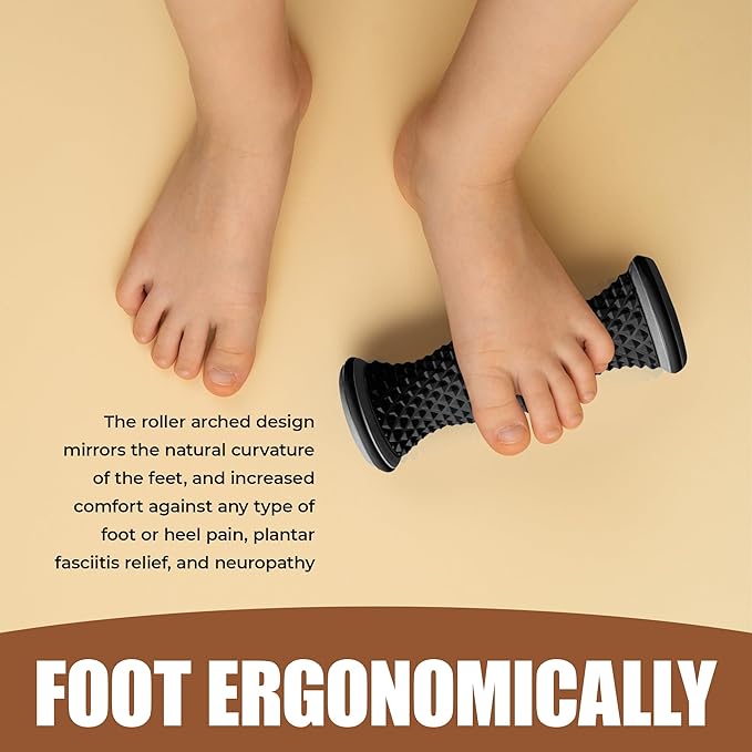 Foot Massager Roller - Portable Arch & Plantar Fasciitis Relief Tool - Deep Tissue Muscle Massage Roller for Feet,Carf, Heel Pain