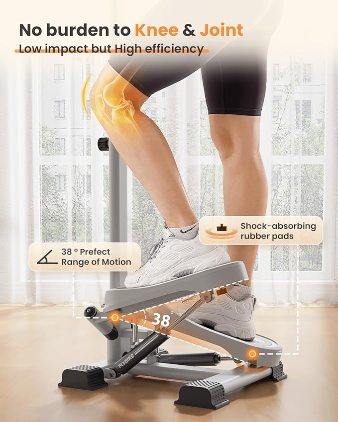 FLYBIRD Stepper with Handlebar, Twist Stair Stepper for Exercises for Leg Workout, 330LB Weight Capacity, Low-Impact Home Cardio Machine Suitable for Beginners 2026 Version