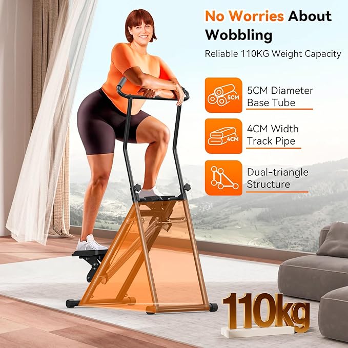 Stair Stepper for Home,Stair Climber Foldable,Large Pedal Vertical Climber Machine for Full-Body Workout,Steppers for Exercise at Home with 300LBS Loading Capacity