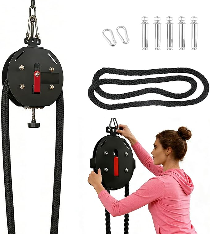 Endless Rope Trainer, Portable Cable Pulley System with Adjustable Resistance, Home Gym Equipment for Arm, Back, Grip and Full Body Coordination Training