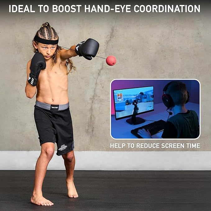 2 Sets Sports Reaction Ball, Sports Reaction Ball Boxing Reaction Training Ball, Head Mounted Adjustable Elastic Band, Very Suitable for Combat Skills, Reaction Speed, Hand Eye Coordination Training