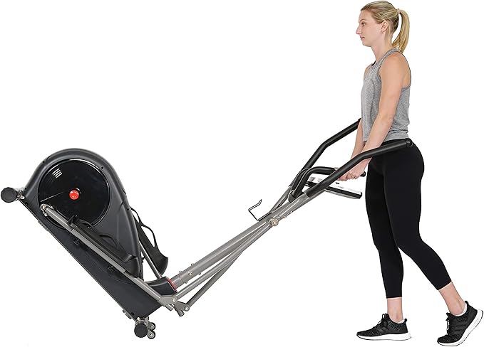 Sunny Health & Fitness Elliptical Exercise Machine, Silent Training, Long Stride Full Body Workout, Adjustable Resistance, Pulse Sensor, SunnyFit App via Bluetooth, Electric or Manual