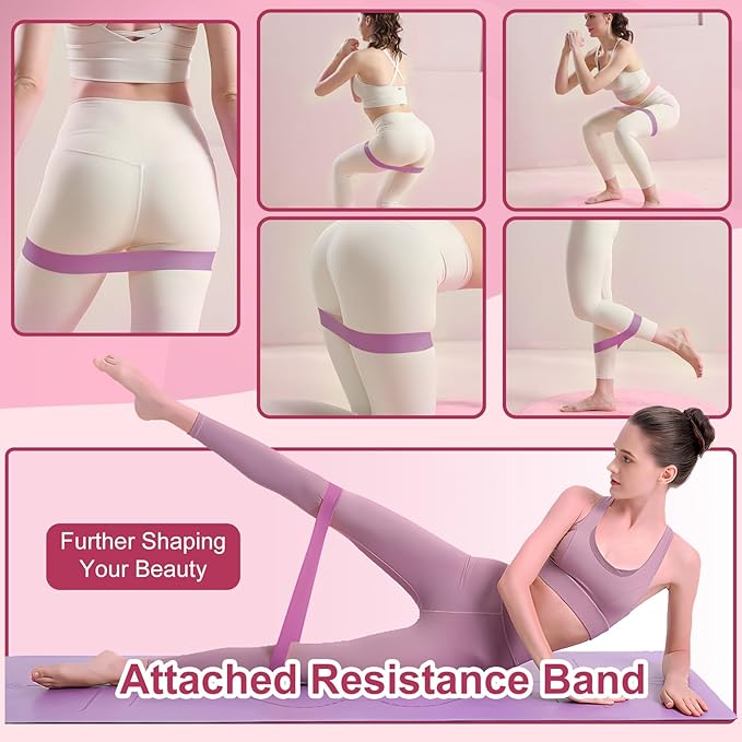 QIUTONG Thigh Trainer 2026 Upgraded, 10-78LB Thigh Trainer Thigh Exerciser, LED Inner Thigh Exerciser, 360° Pelvic Floor Exercise Devices, Hip Trainer Kegel Excerciser, 20LB Resistance Band