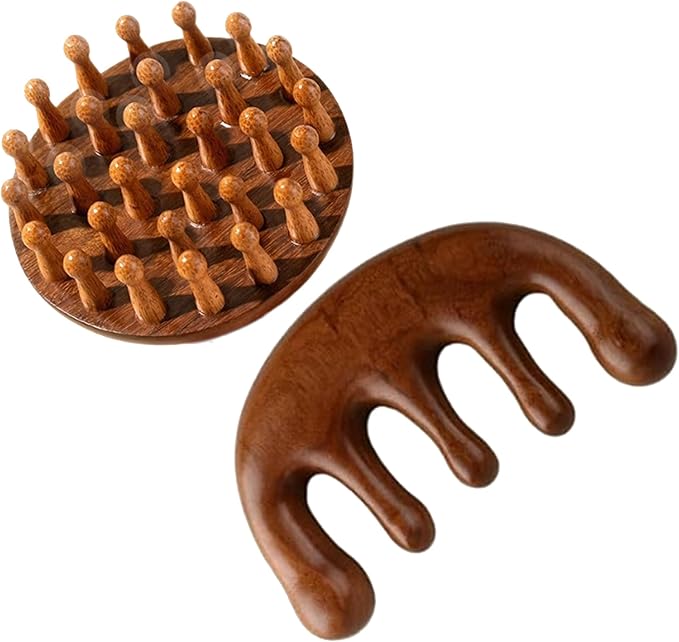 Wooden Scalp Massager | Premium Hair Care Tool Scalp Massager for Hair Growth, Manual Handheld Design, Portable for Home Spa & Stress Relief | Gentle Scalp Care