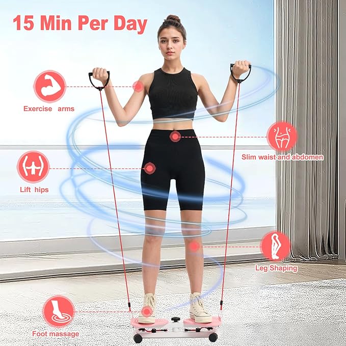 HOTSWEAT Waist Twister, Waist Twisting Machine, Exercise Twist Boards with Resistance Bands, Noiseless Ab Twister Board for Women Belly Fat, Waist Sculptor Twister for Home Gym