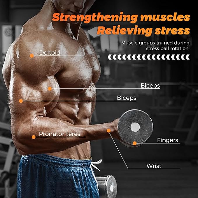 Gyroball Wrist Exerciser Ball, 5 Level Resistance/Light Control, Gyroscopic Forearm Trainer, Strengthening Arms, Fingers, Wrist (Transparent Case)