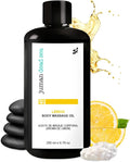 Juman Dead Sea Therapeutic Body Massage Oil | Lemon Scented | Enriched with Olive, Sweet Almond and Other Essential Oils | Relaxing, Massage Oil | for Silky & Softer Skin | Body Moisturizer | 6.76 OZ