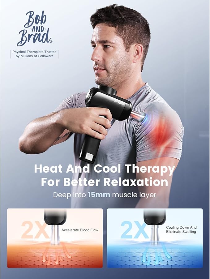 BOB AND BRAD X6 Pro Massage Gun Deep Tissue Percussion with Metal Head Therapy, Professional Muscle Massage Gun for Athletes, Electric Massager Gun for Pain Relief,Christmas Gift for Men Women Dad Mom