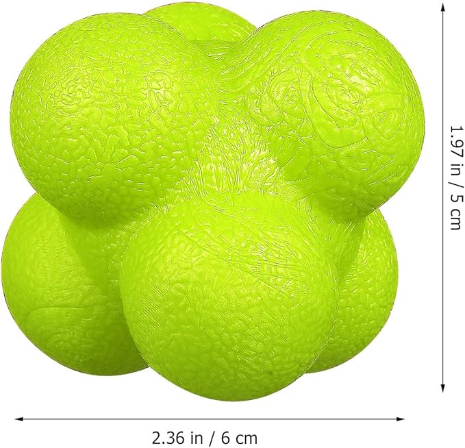 Luxshiny 6 Pcs Hexagonal Reaction Balls Reflex Training Equipment, 7cm High Difficulty Fitness Balls for Speed Agility Soccer Goalkeeper Exercise, Set