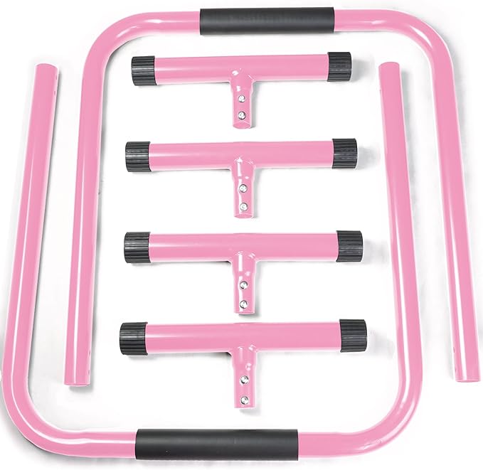 Titan Fitness Pink Dip Stand Station, Adjustable Height Upper Body Stabilizer Parallettes, Rated 300 LB for Tricep Dips, Pull-Ups, Push-Ups, L-Sits